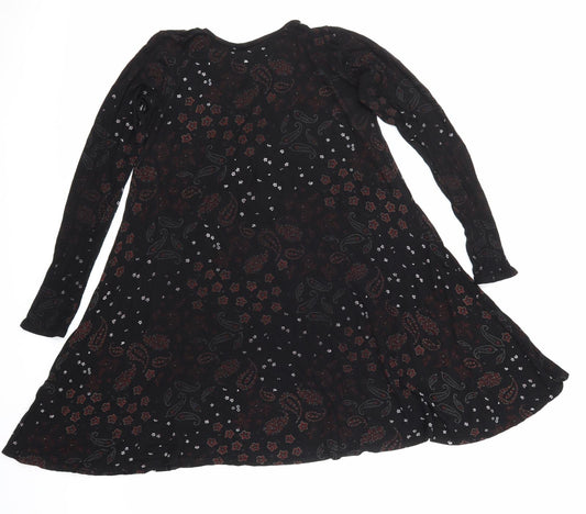 influence Womens Black Floral Skater Dress Size S