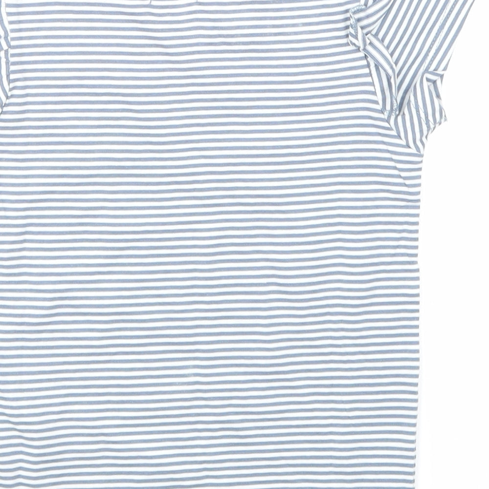 Lily & dan Girls Blue Striped Basic T-Shirt Size 5-6 Years
