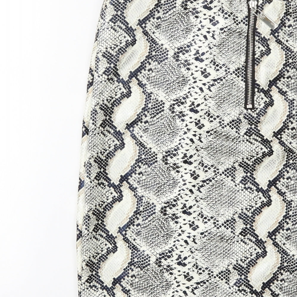 In Vogue Womens Beige Animal Print Straight & Pencil Skirt Size S