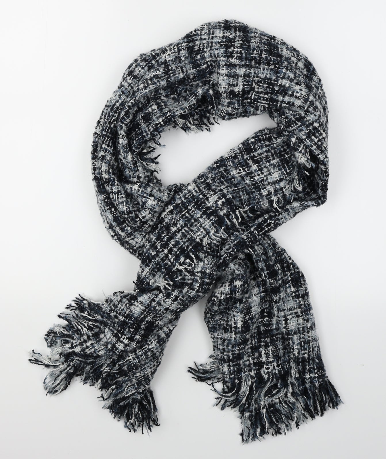 Preworn Womens Blue Check Scarf