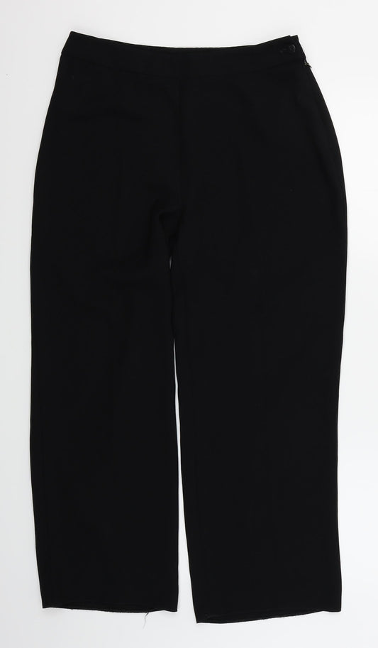 BHS Womens Black Trousers Size 12 L26 in