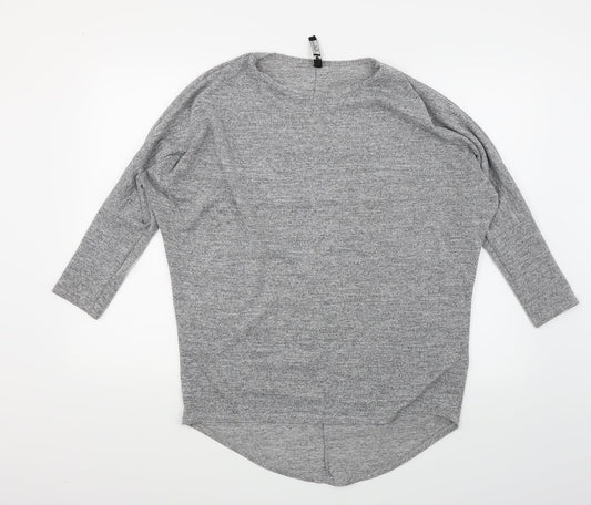 Womens UK Size S Influence Grey Tunic T-Shirt