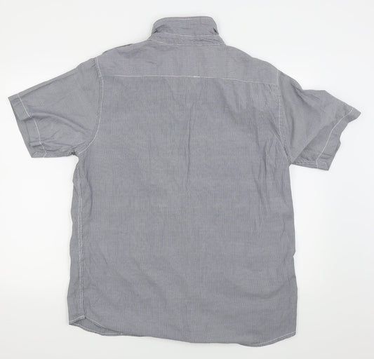 Mens UK Size XL le cooper Grey Button-Up Short Sleeve Casual Shirt