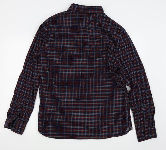 adapt Mens Blue Check Button-Up Size L