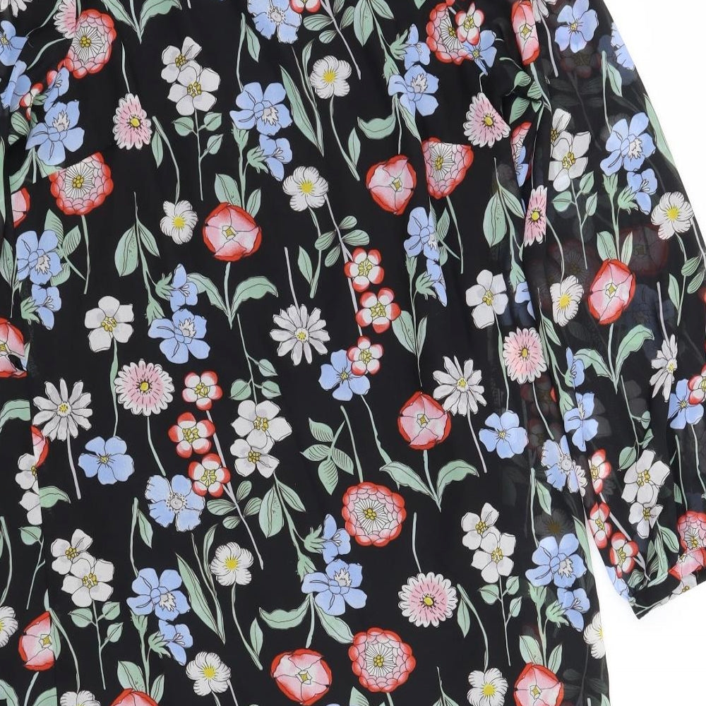 Atmosphere Womens Black Floral Fit & Flare Size 12