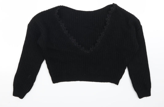 Boohoo Womens Black Pullover Jumper Size S