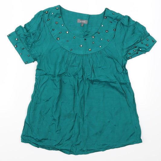 Womens UK Size 8 Et Vous Blue Basic T-Shirt