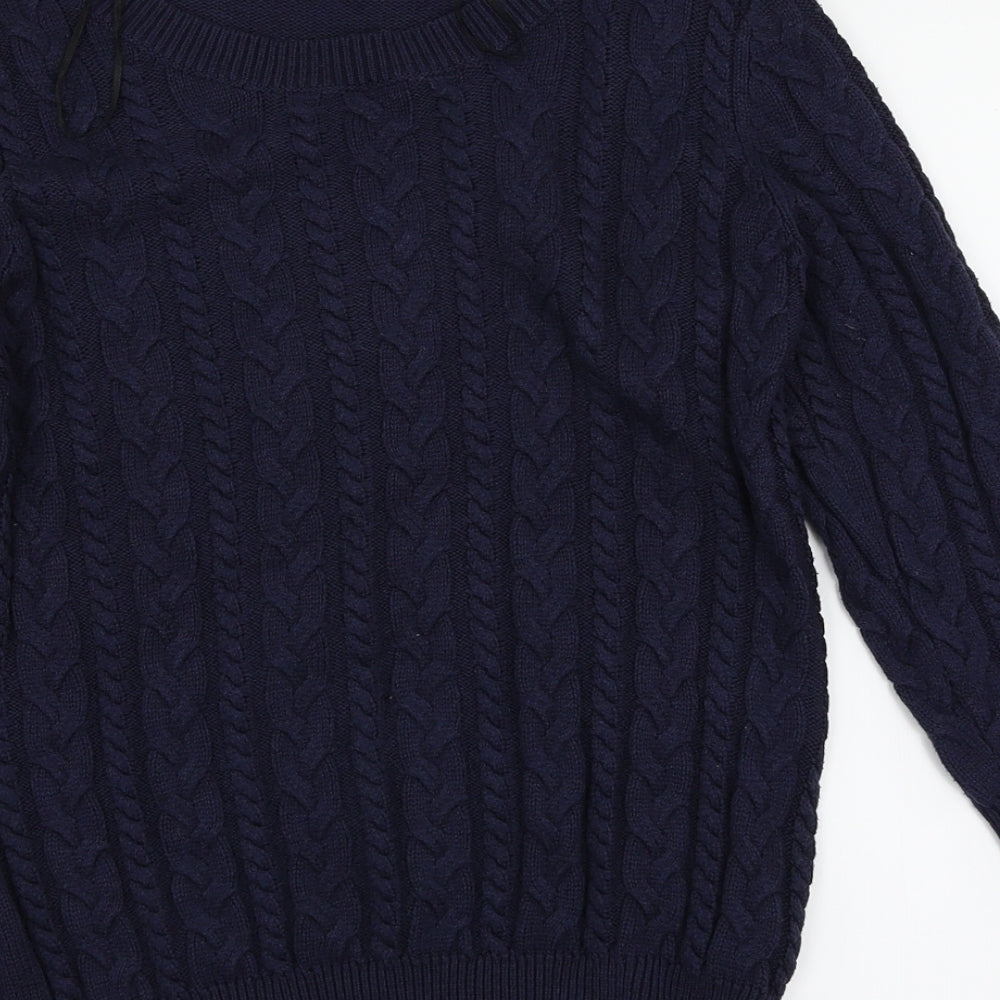 H&M Womens Blue Argyle/Diamond Pullover Jumper Size S