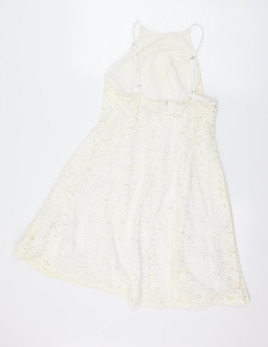 New Look Womens Ivory Skater Dress Size 14