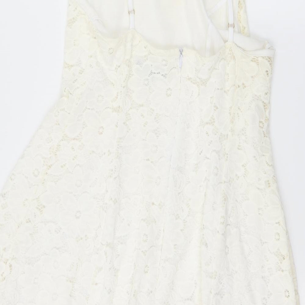 New Look Womens Ivory Skater Dress Size 14