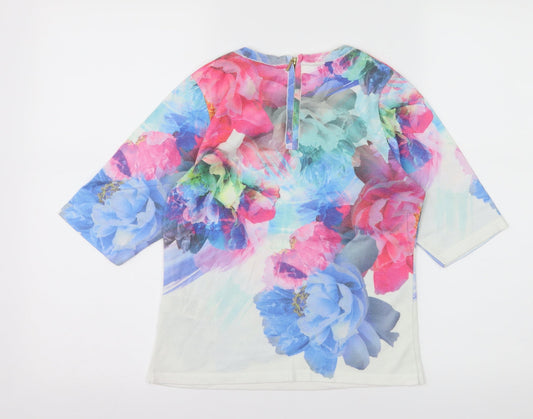 Coast Womens Multicoloured Floral Jersey Basic T-Shirt Size XS