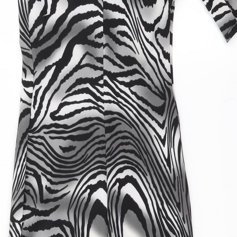 Dorothy Perkins Womens Grey Striped A-Line Size 6