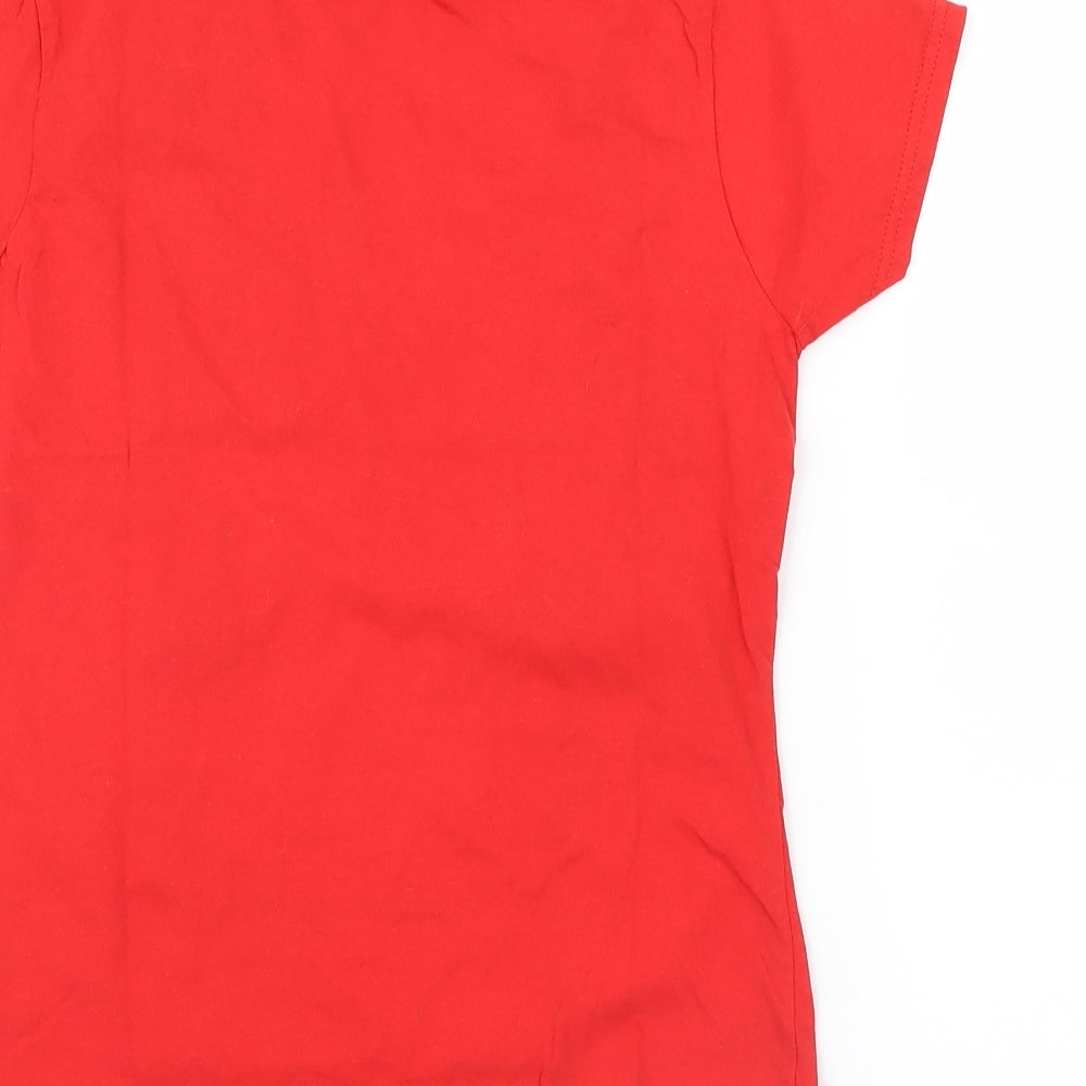 Womens UK Size M Gildan Red Basic T-Shirt