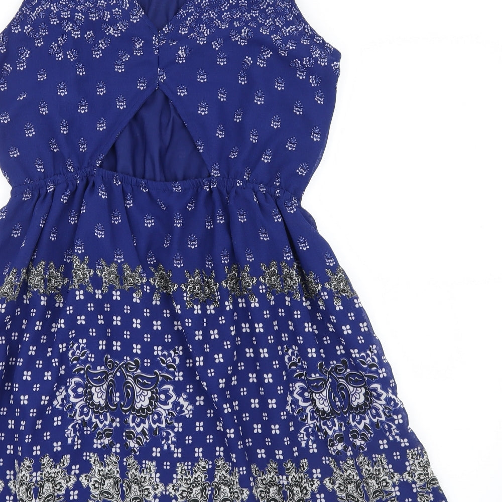 Divided by H&M Womens Blue Geometric Shirt Dress Size 14