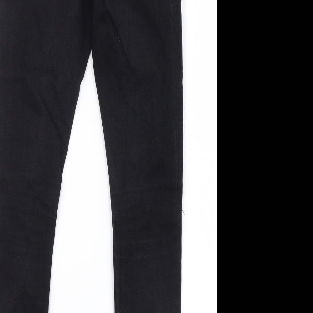 Miss Selfridge Womens Black Denim Straight Jeans Size 8 L27 in