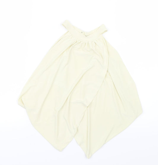 Womens UK Size 10 Edge Street Yellow Wrap T-Shirt
