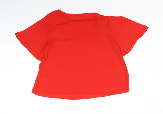 F&F Womens Red Basic Blouse Size 14