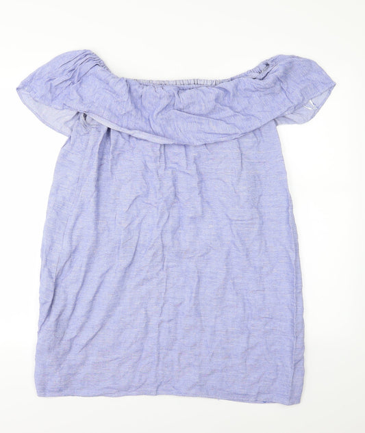 Zara Womens Blue Woven T-Shirt Dress Size S