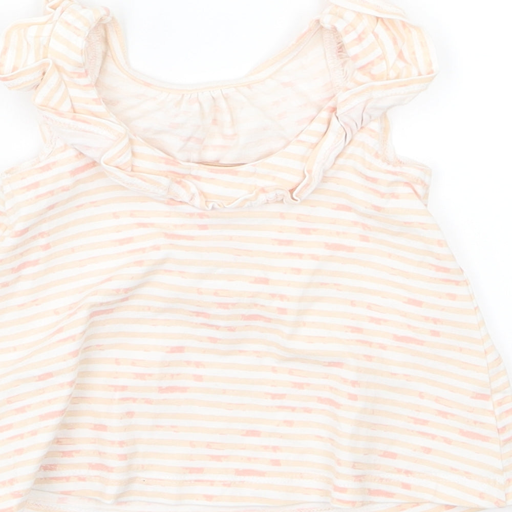 Savanah Girls Pink Striped Jersey Basic T-Shirt Size 9-12 Months - Flamingo