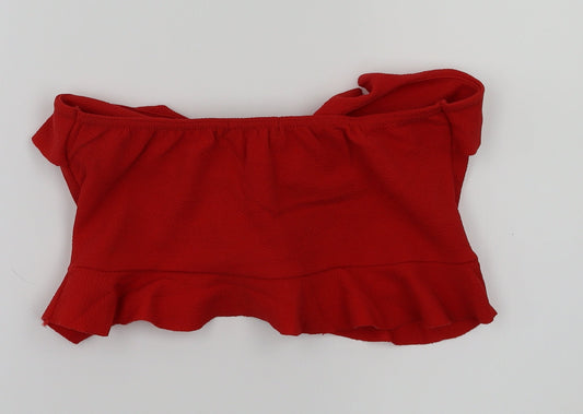 Womens UK Size 12 Boohoo Red Basic T-Shirt