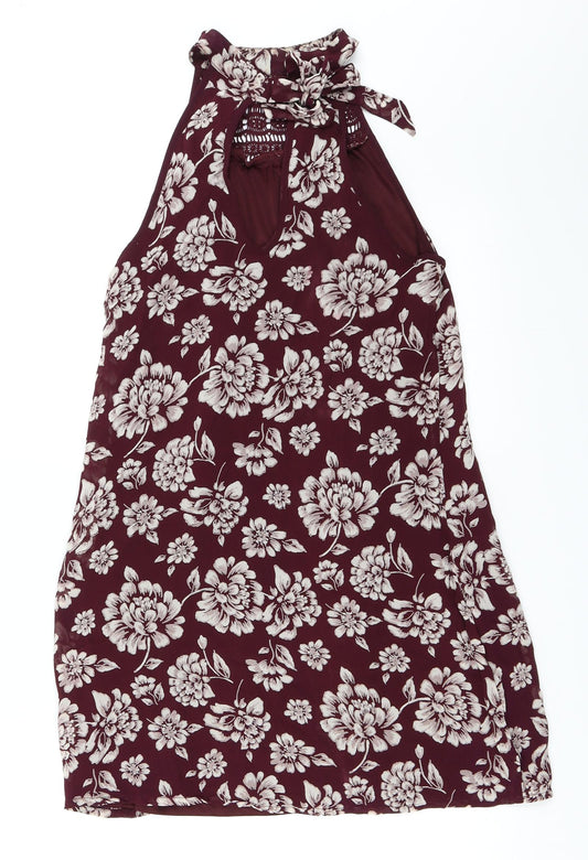 Band of Gypsies Womens Red Floral Trapeze & Swing Size M