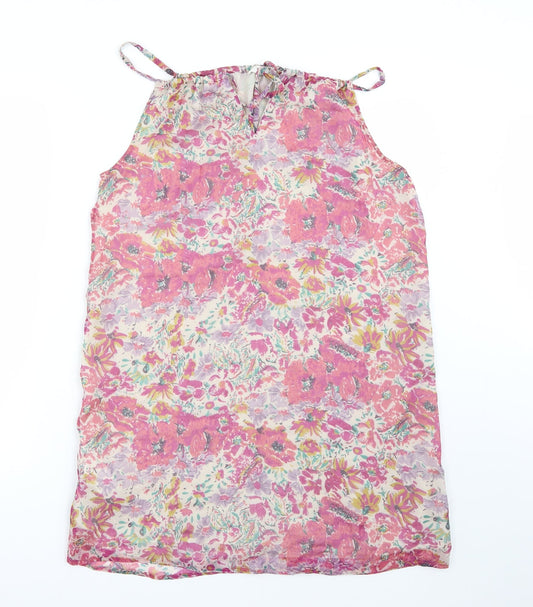Mango Womens Pink Floral A-Line Size M