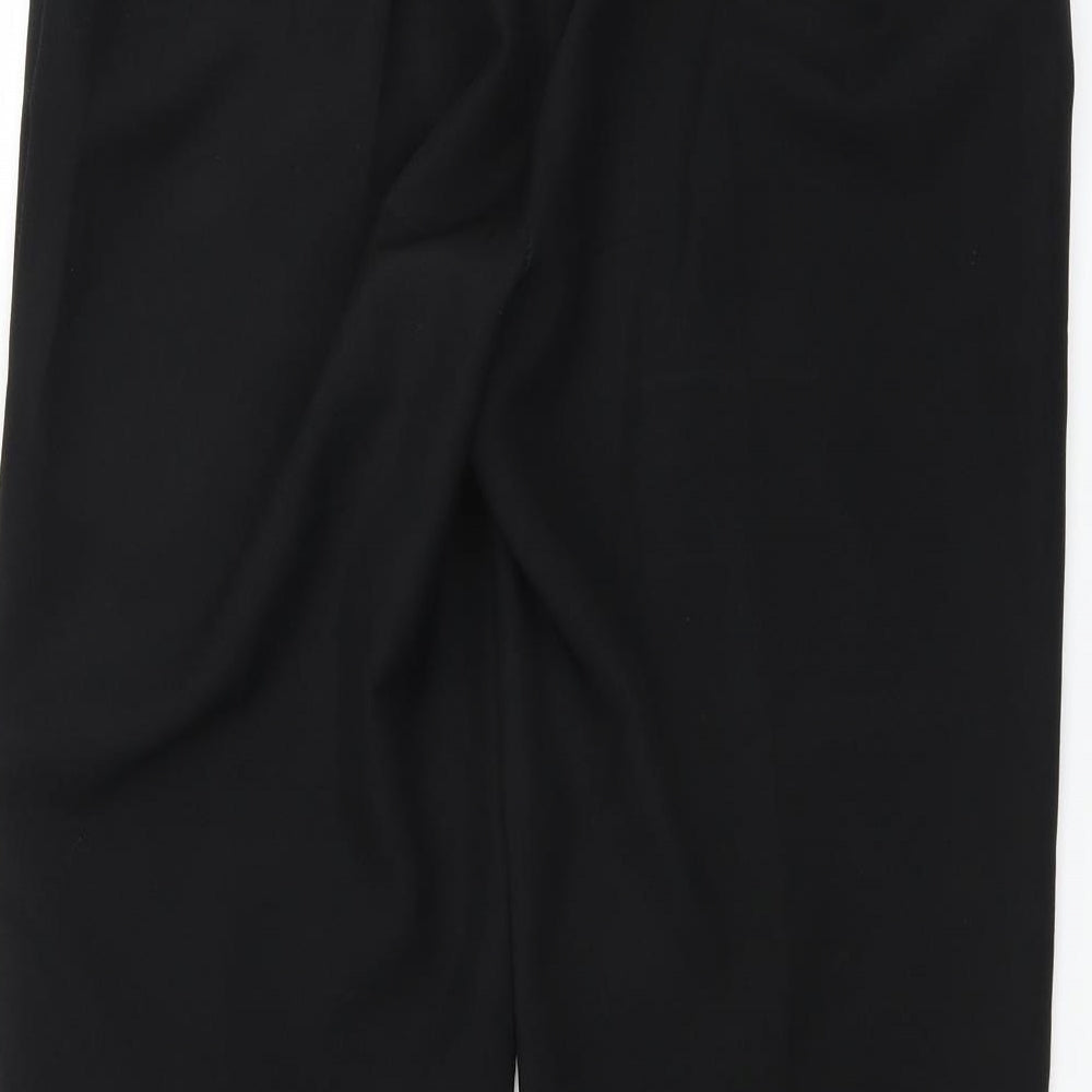 Womens UK Size 14 Preworn Regular Fit Black Trousers