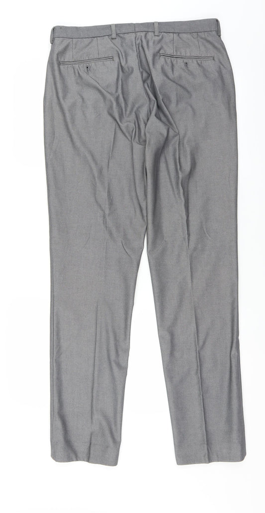 George Mens Grey Trousers Size 34 in L33 in - LONG LEG