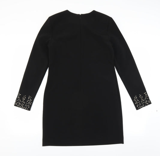 H&M Womens Black Shift Size 10 - beaded cuffs