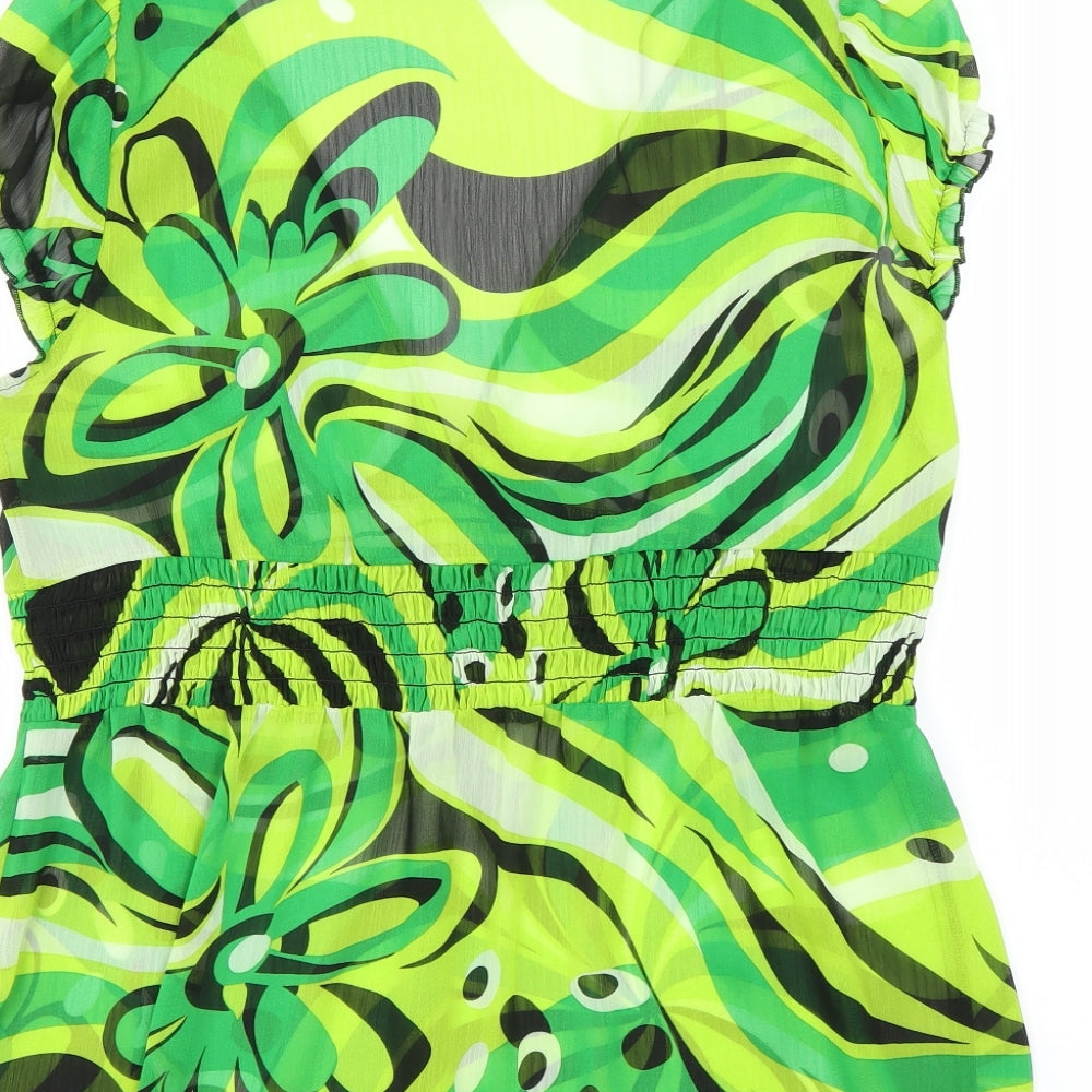 Womens UK Size 16 Select Green Basic Blouse