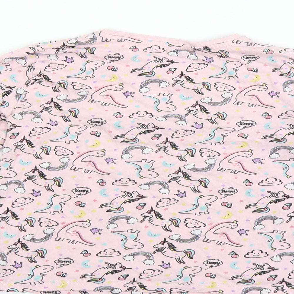 PEP & CO Girls Pink Basic T-Shirt Size 5-6 Years - ALWYAS DREAMING UNICORN PATTERN