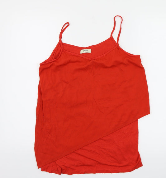 Womens UK Size 12 Papaya Red Basic Blouse