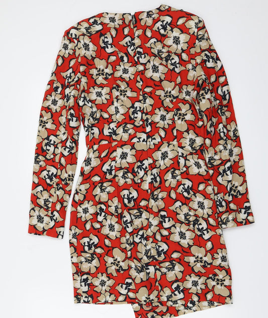 MNG Womens Red Floral Basic Blouse Size XS