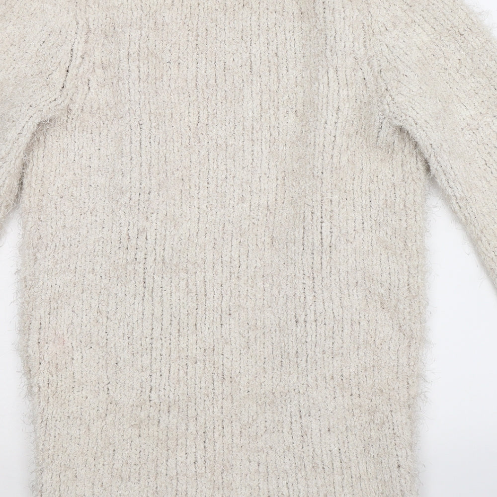 F&F Womens White Knit Cardigan Jumper Size 6