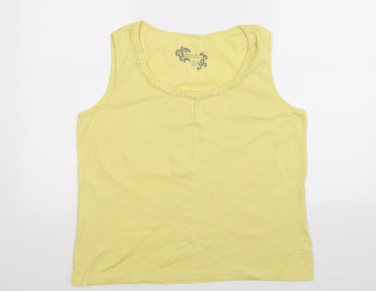 Womens UK Size 16 Debenhams Yellow Basic Tank