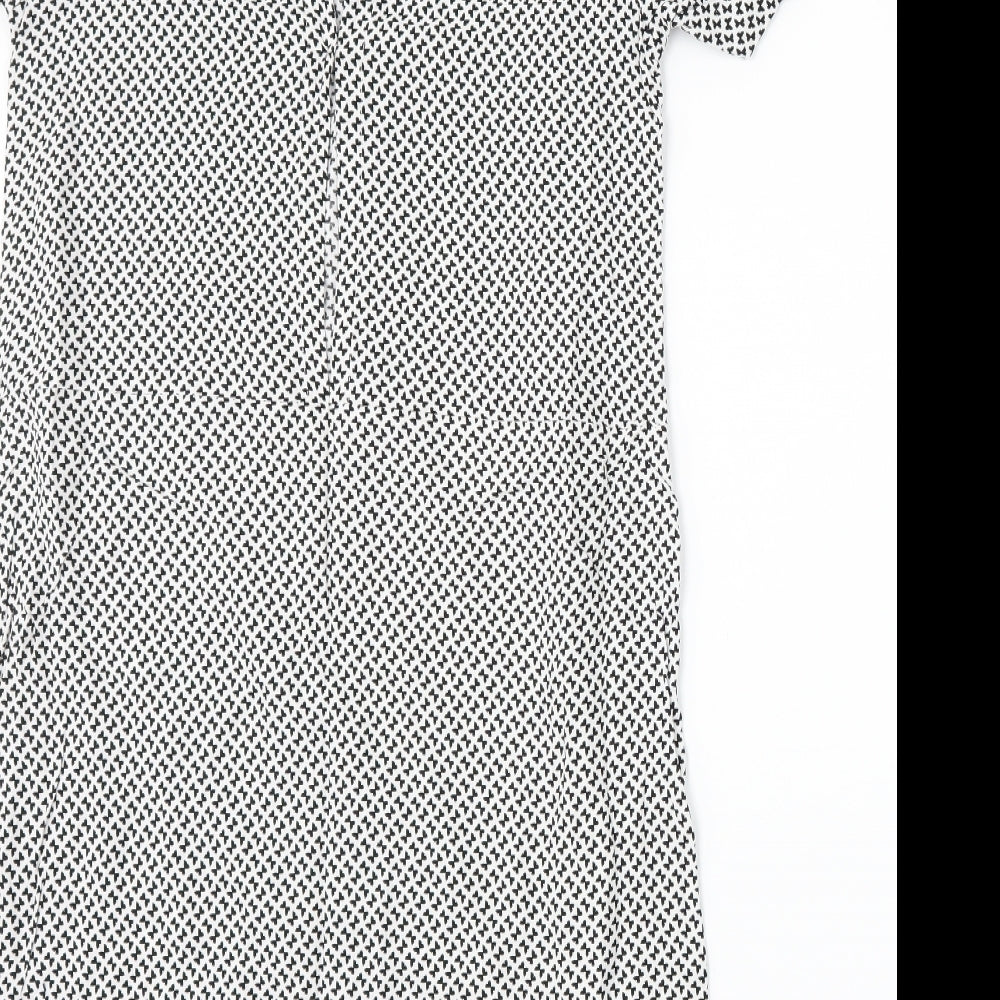 H&M Womens White Geometric Shift Size 4