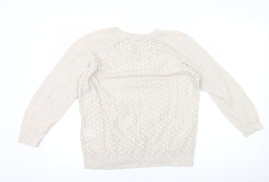 Warehouse Womens Beige Pullover Jumper Size 14
