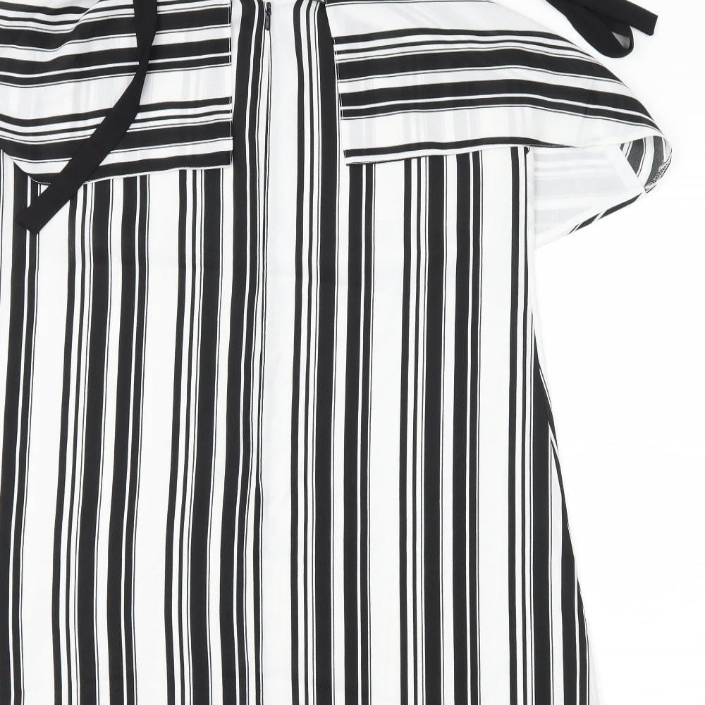 Miss Selfridge Womens Black Striped Shift Size 12