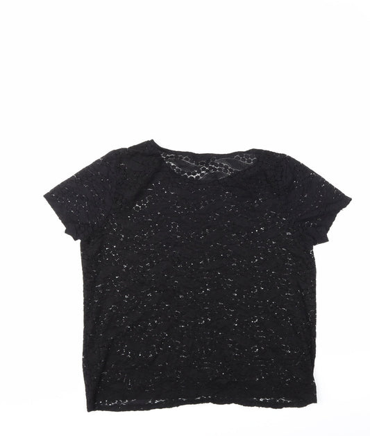 Womens UK Size 14 George Black Basic Blouse