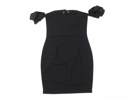 I SAW IT FIRST Womens Black A-Line Size 8