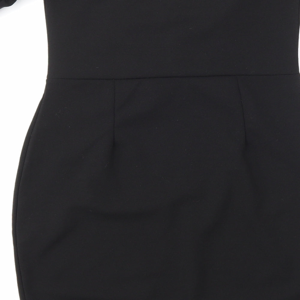 I SAW IT FIRST Womens Black A-Line Size 8
