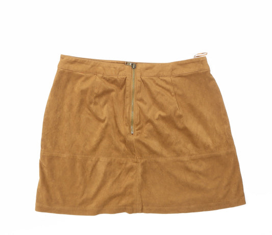 New Look Womens Brown A-Line Skirt Size 10