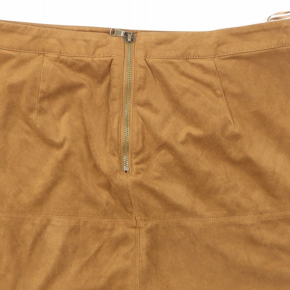 New Look Womens Brown A-Line Skirt Size 10