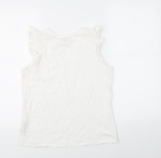 Womens UK Size S Oasis White Basic Tank