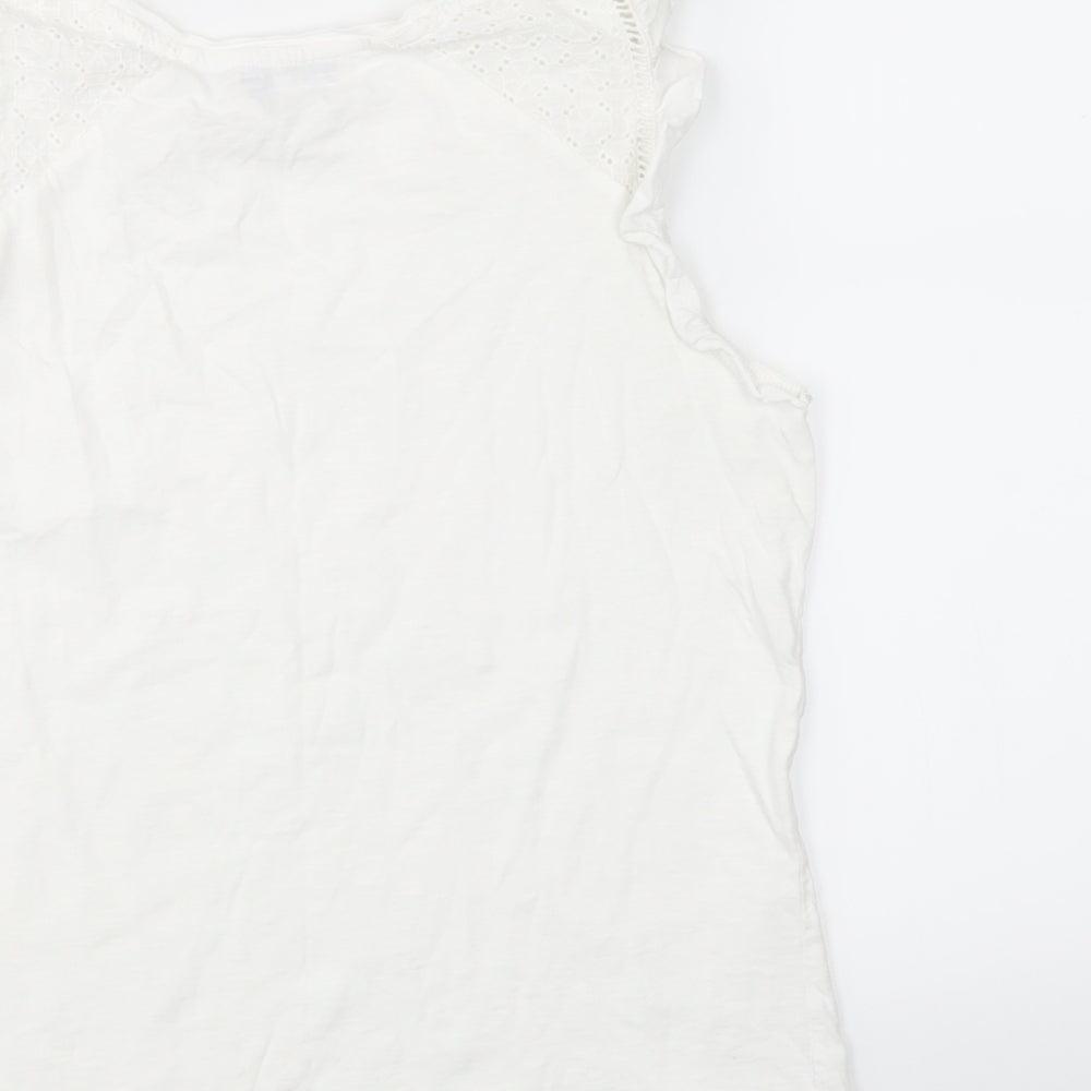 Womens UK Size S Oasis White Basic Tank