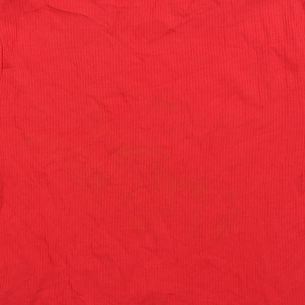 Divided by H&M Womens Red Cropped T-Shirt Size L