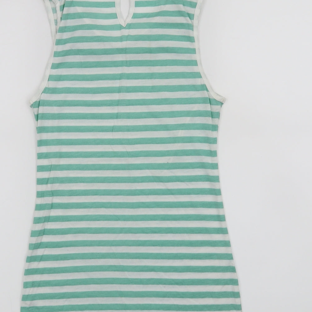 Clockhouse Womens Green Striped Basic Tank Size M