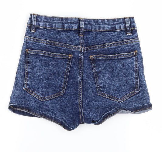 Select Womens Blue  Denim Hot Pants Shorts Size 8