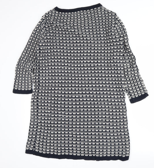 Marks and Spencer Womens Blue Fair Isle Jumper Dress Size 8