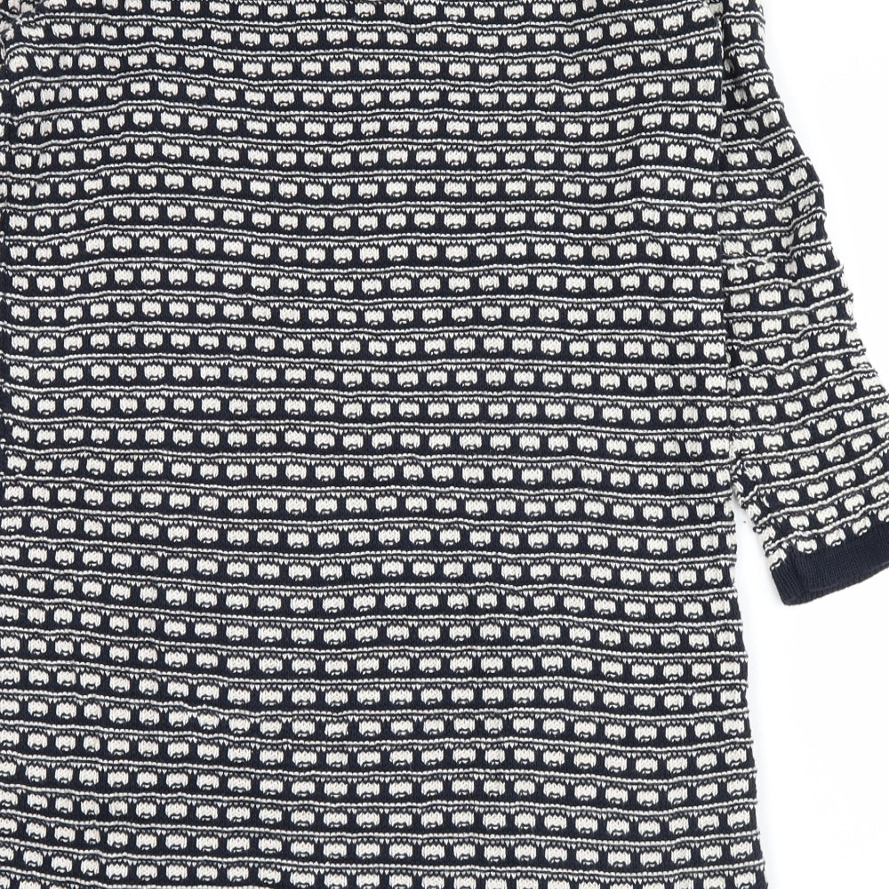 Marks and Spencer Womens Blue Fair Isle Jumper Dress Size 8